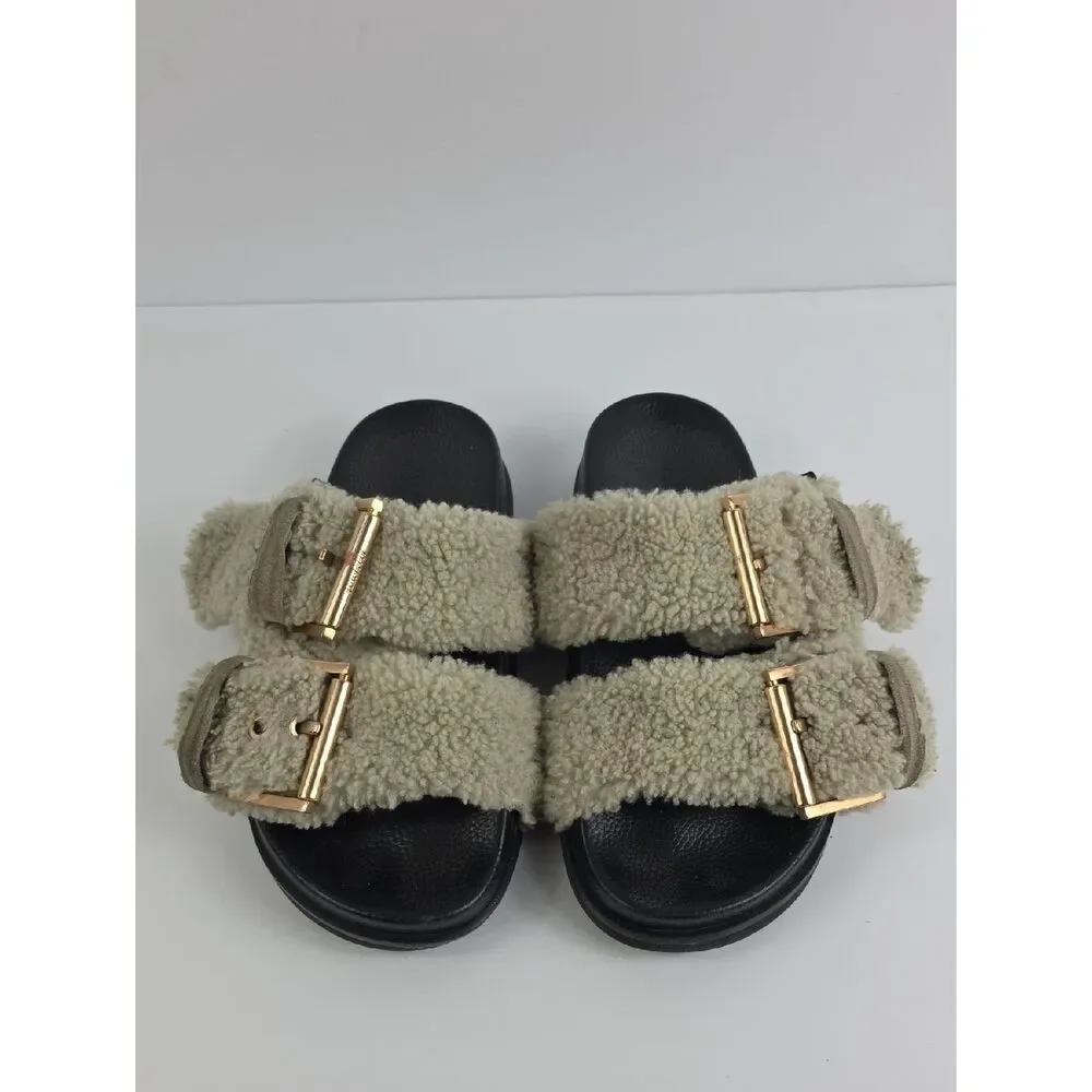 All Saints Sian Shearling Women's Sandals Size 7